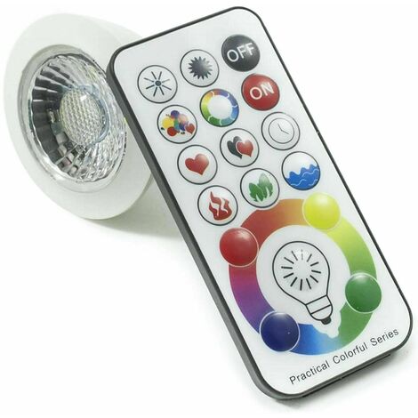 Faretto Led da incasso per bagno box doccia lampada RGBW 5W GU10 cromoterapia con telecomando