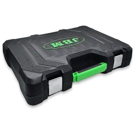 Valigetta Utensili Professionale 108 Pezzi JBM con Bussole Esagonali Cromate, Cricchetti, Prolunghe, Kit Attrezzi per Auto, Officina e Fai-da-Te