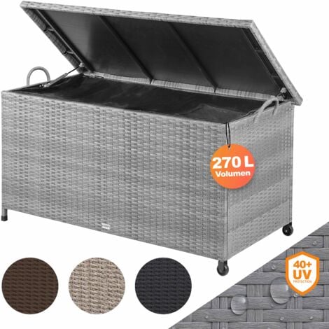 CASARIA® Baule da Giardino XXL con rotelle 270L Impermeabile Resistente ai Raggi UV 122x56x62cm Cassa per Cuscini da Esterno
