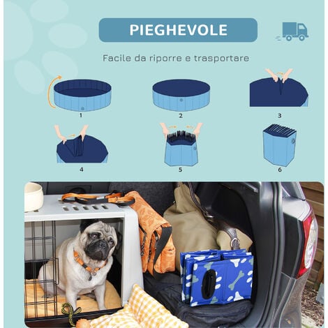 PawHut Piscina Rigida per Cani Taglia Piccola 25kg in Plastica