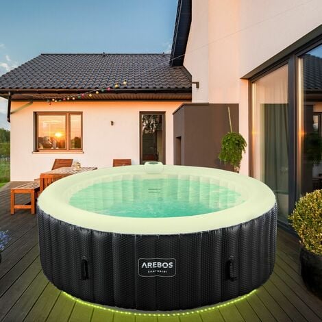 AREBOS Vasca Idromassaggio Gonfiabile Whirlpool Piscina Rotondo Con LED вЊЂ 208 cm