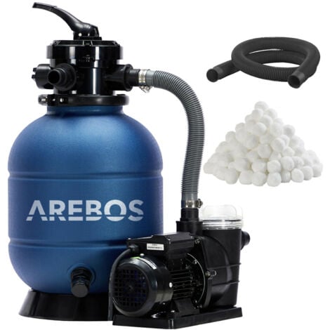 AREBOS Sistema di Filtrazione a Sabbia con Pompa da 400W Sistema di Filtrazione