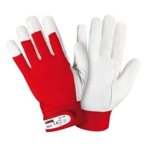 Ariete guanti da lavoro in pelle fiore di maialino polsino con strappo tg 8 blu