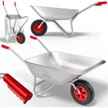 Gardebruk Carriola 80L carico max.100kg telaio tubolare in acciaio zincato cantiere giardino giardinaggio