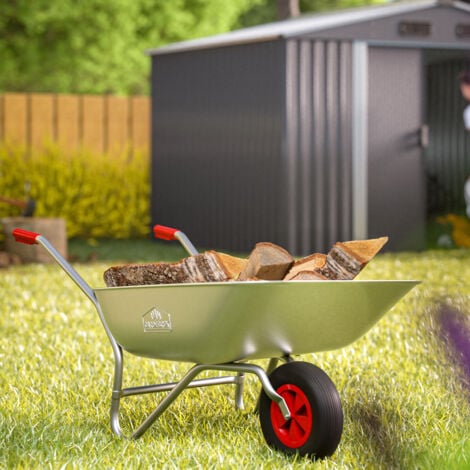 Gardebruk Carriola 80L carico max.100kg telaio tubolare in acciaio zincato cantiere giardino giardinaggio