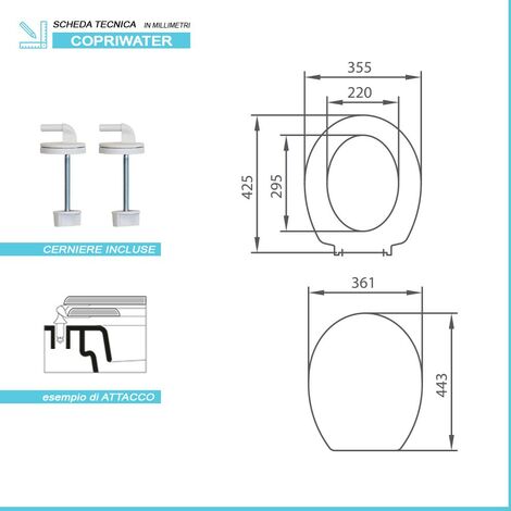 Copriwater Pozzi Ginori specifico per serie Gardena in termoindurente bianco