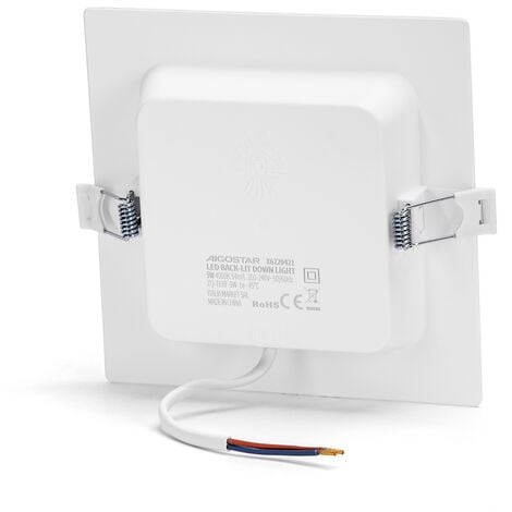 Faretto Led slim da incasso 9W Quadrato Cornice bianca Apertura 100 gradi Bianco neutro 4000K Aigostar