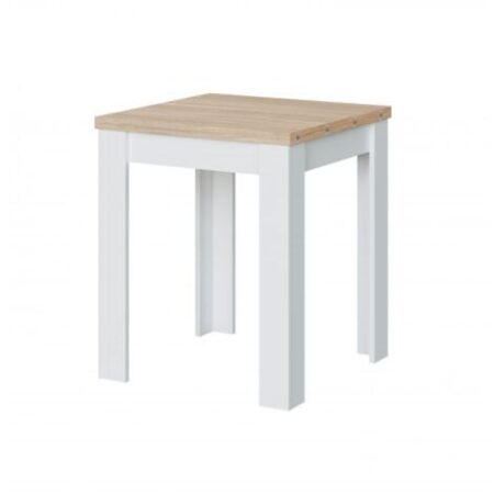 Tavolo allungabile 67 x 67 cm bianco opaco e rovere - Creta