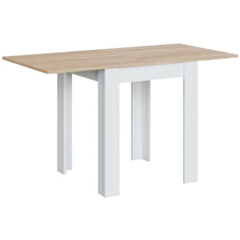 Tavolo allungabile 67 x 67 cm bianco opaco e rovere - Creta