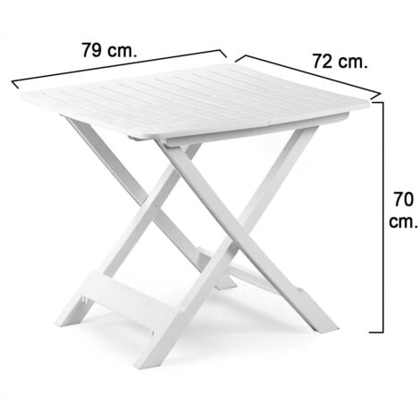 MAURY'S ANIENE TAVOLO PIEGHEVOLE RESINA BIANCO 80X72X70 CM