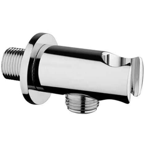 Set doccia cromo con doccino tondo, presa acqua e flessibile acciaio
