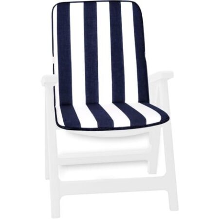 Cuscino Sedia Poltrona Morbido A righe Coprisedia Giardino Interno Esterno 100% Made In Italy - Blu