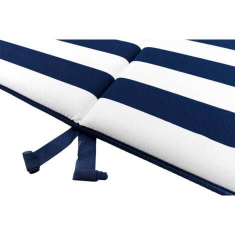 Cuscino Sedia Poltrona Morbido A righe Coprisedia Giardino Interno Esterno 100% Made In Italy - Blu