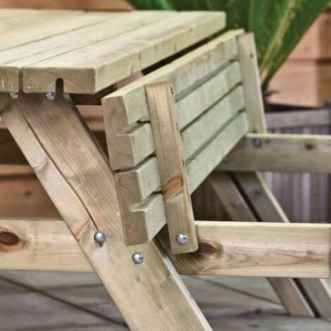 Onlywood Tavolo Picnic in Legno 200 x 165 cm - con Panche Pieghevoli
