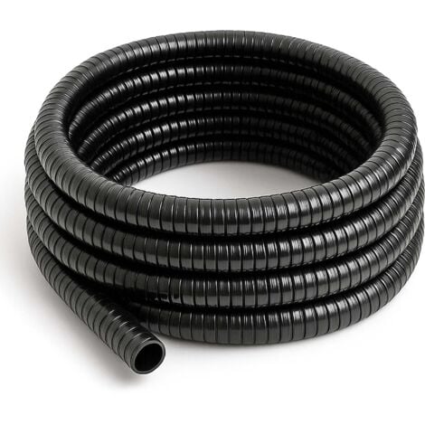 Wiltec Tubo spiralato per pompe nero 5 m Ø 25mm (1″) con spirale rinforzata in PVC anti-attorcigliamento