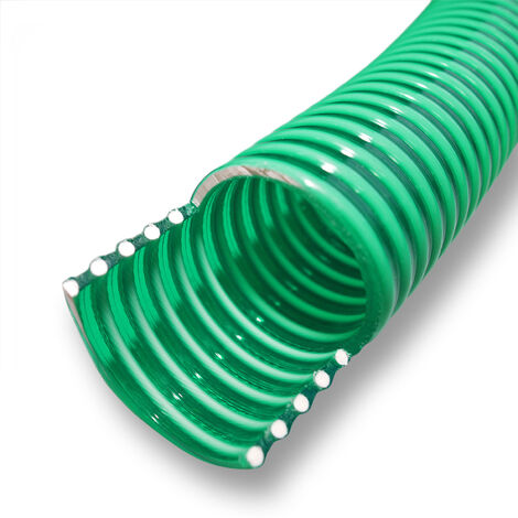 Wiltec Tubo spiralato per aspirazione, verde, da 5m Ø 38mm (1 1/2") - Made in Europe