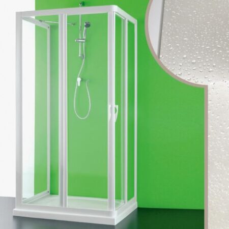 Box doccia 3 lati in acrilico mod. Venere h 190 cm 70x70x70 cm apertura centrale