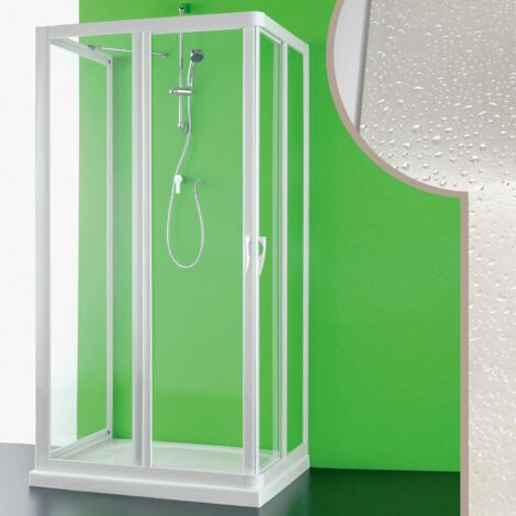 Box doccia 3 lati in acrilico mod. Venere h 190 cm 70x70x70 cm apertura centrale