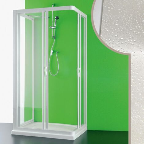 Box doccia 3 lati in acrilico mod. Venere h 190 cm 70x70x70 cm apertura centrale
