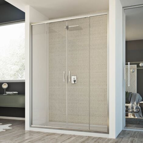 Porta doccia scorrevole vetro trasparente h 198 mod. Young 2 Ante 130 cm