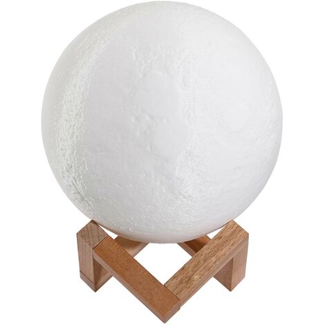 Lampada Tavolo Luna 15cm Luce LED RGB Cambio Colore Moon Lamp USB Telecomando
