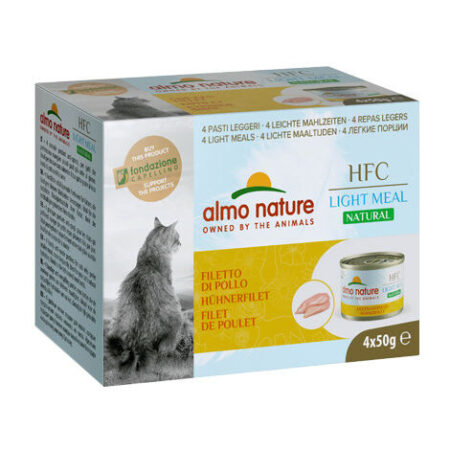 Almo Nature HFC Natural Light Meal per Gatti da 4x50 gr  Filetto di Pollo