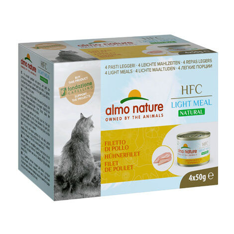Almo Nature HFC Natural Light Meal per Gatti da 4x50 gr  Filetto di Pollo