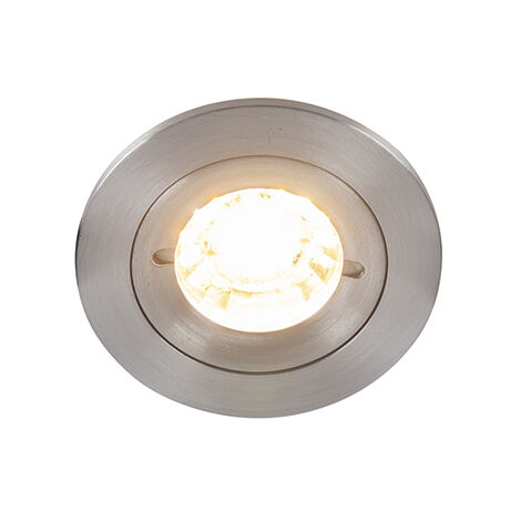 QAZQA + Faretto da incasso xena - Moderno - Alluminio - Acciaio - Tondo GU10 Max. 1 x 5 Watt