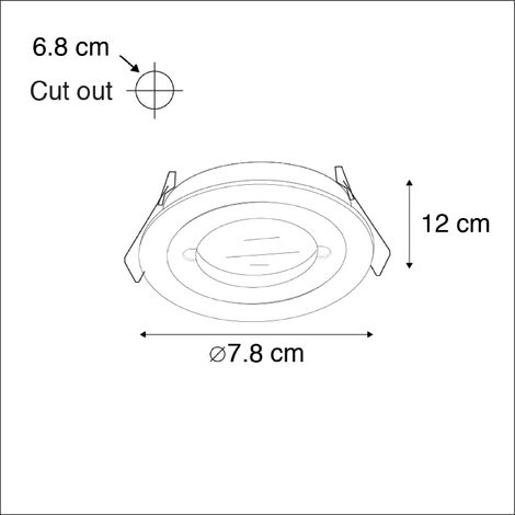 QAZQA + Faretto da incasso xena - Moderno - Alluminio - Acciaio - Tondo GU10 Max. 1 x 5 Watt