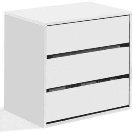 Cassettiera per armadio 60x44x57 cm bianco opaco con tre cassetti - Frosinone