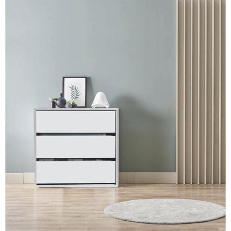 Cassettiera per armadio 60x44x57 cm bianco opaco con tre cassetti - Frosinone