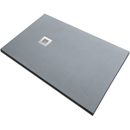 Piatto doccia in pietra SOLIDSTONE alto 2,8 cm - Grigio cemento 80x120