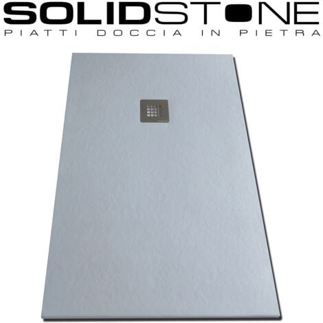 Piatto doccia in pietra SOLIDSTONE alto 2,8 cm - Grigio cemento 80x120