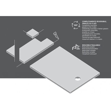 Piatto doccia in pietra SOLIDSTONE alto 2,8 cm - Grigio cemento 80x120