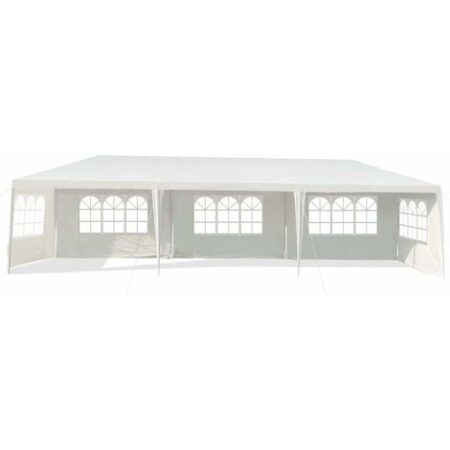 COSTWAY Gazebo da Giardino 3 x 9 m, Tendone per Feste con 5 Pannelli Laterali Rimovibili, Impermeabile Protezione UV, per Matrimonio Eventi e Barbecue