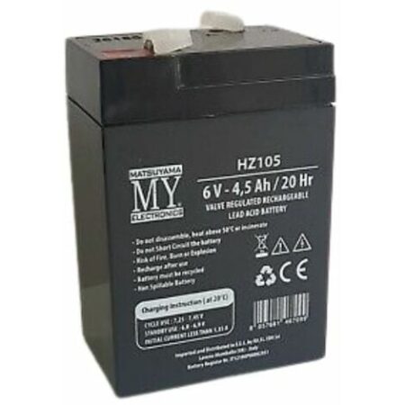 Batteria Ricaricabile al Piombo 6V 4.5A 20Hr - Matsuyama My Electronics