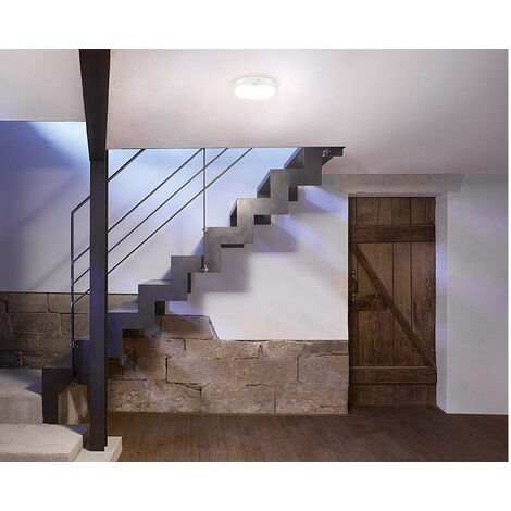 Plafoniera Led Rotonda 24W Luce Fredda Sensore Movimento Infrarossi Soffitto 175