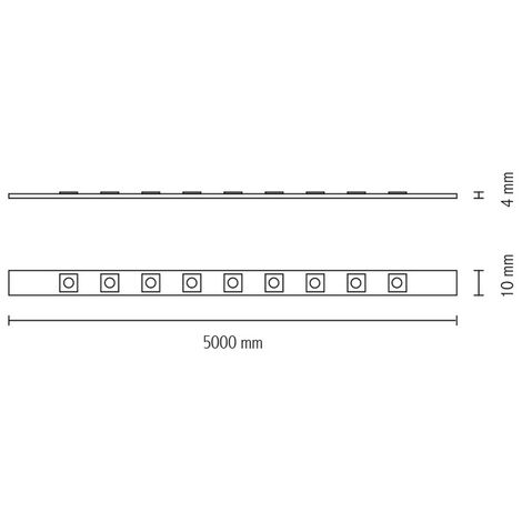 Striscia Led Professionale 24V 225W SMD 2835 5 metri IP20 Bianco Neutro 4000K Wisdom