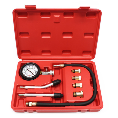 Wiltec Tester compressione motore per auto e camion con motori a benzina, 0-20 bar, set da 9 pezzi per ripristinare compressione motore