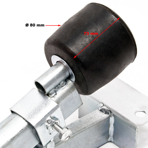 Wiltec Rulli carrello barca Staffa di supporto 80 cm max 500 kg per alaggio imbarcazioni