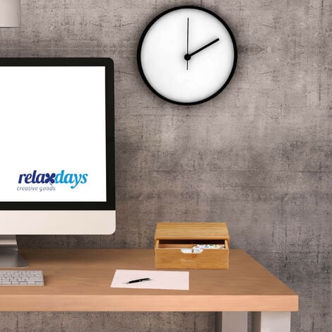 Relaxdays Cassettiera Portaoggetti in Bambù, Organizer con Cassetti da Scrivania, HLP 10 x 29,5 x 30 cm, Colore Naturale