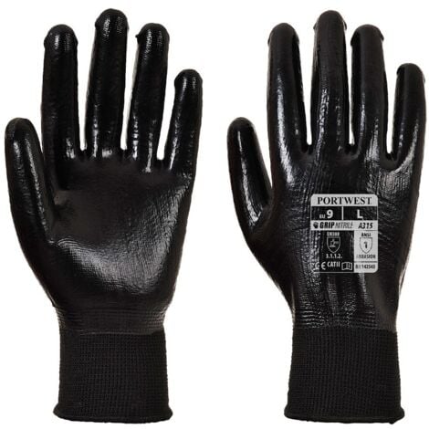 Guanti Rivestiti In Nitrile Grip All Flex Nero 8