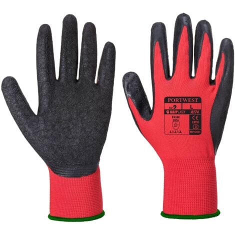 Guanti Rivestiti in Lattice Antiscivolo Flex Grip Rosso-Nero 7