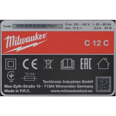 Caricabatterie Milwaukee M12 C12 C 12 V Li-Ion ( 4932352000 )