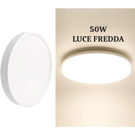 Plafoniera LED Soffitto 50W Applique Lampada Rotonda Moderna Bianca Luce Fredda
