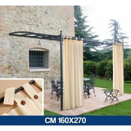 TENDA A BRETELLA PER GAZEBO GIARDINO ESTERNO TELO PARASOLE PANNA BIANCA 16418V CM 160X270 (51521)