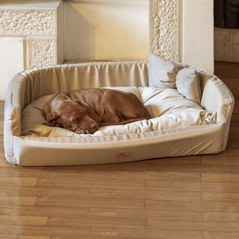 Ferplast HARRIS Cuccia con cuscino per cani e gatti in tessuto resistente. In vari colori e misure. . Variante 80 - Misure: 81 x 55 x h 20 cm - Marrone