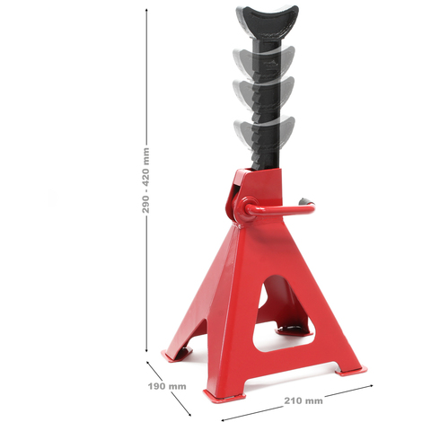 Set di 2 cavalletti di supporto da max 3000 kg ciascuno Colonnetta di sostegno