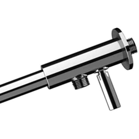 Braccio doccia minimal in ottone cromato 50 cm con deviatore
