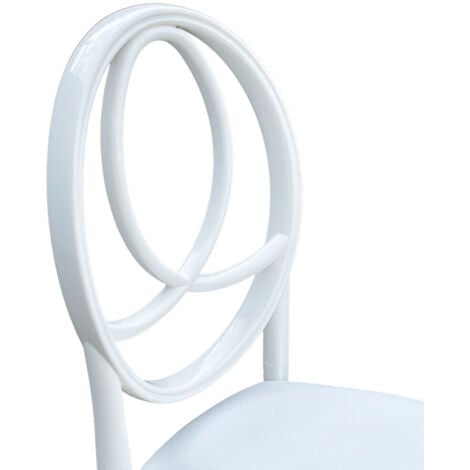 Sedia bianca con cuscino similpelle new phoenix in plastica monoblocco